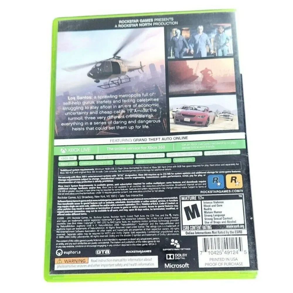 Xbox 360 Grand Theft Auto‎ Five Game